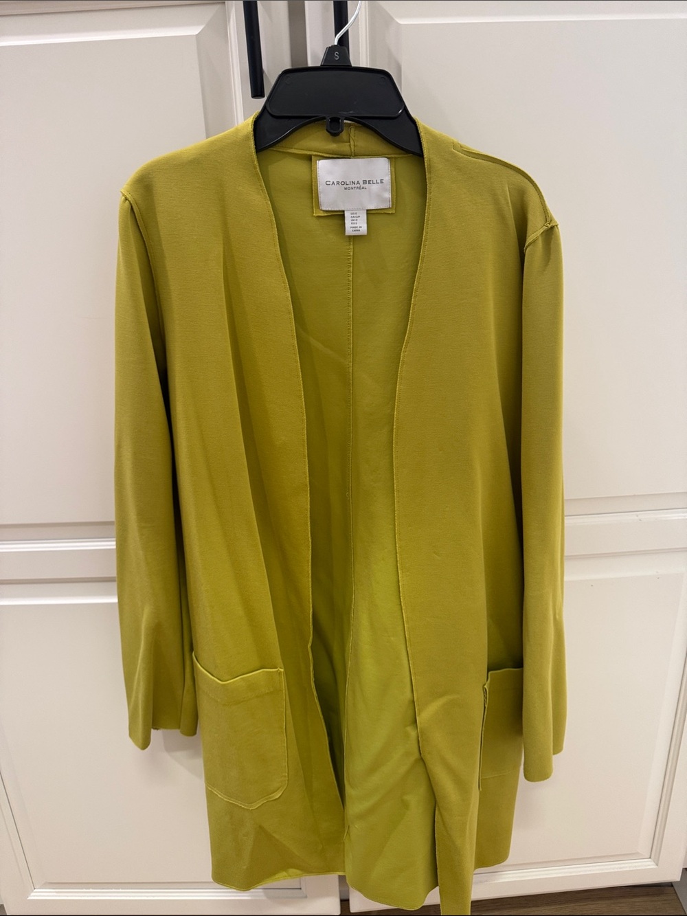 Carolina Belle Open-Front Long Cardigan - Chartreuse Green